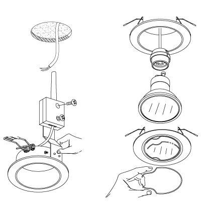 Eglo - 3x LED indbygningsspot PENETO 3xGU10-LED/3W/230V