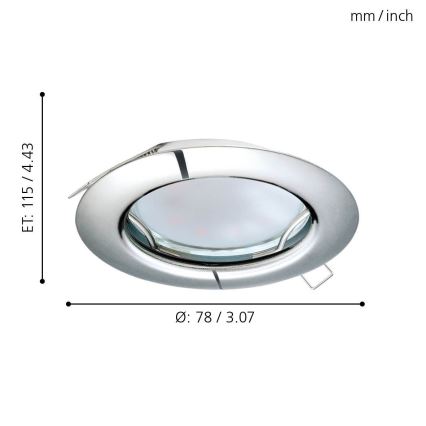 Eglo - 3x LED indbygningsspot PENETO 3xGU10-LED/3W/230V