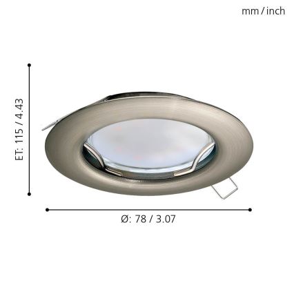 Eglo - 3x LED indbygningsspot PENETO 3xGU10-LED/3W/230V