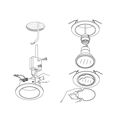 Eglo - 3x LED indbygningsspot PENETO 3xGU10-LED/3W/230V