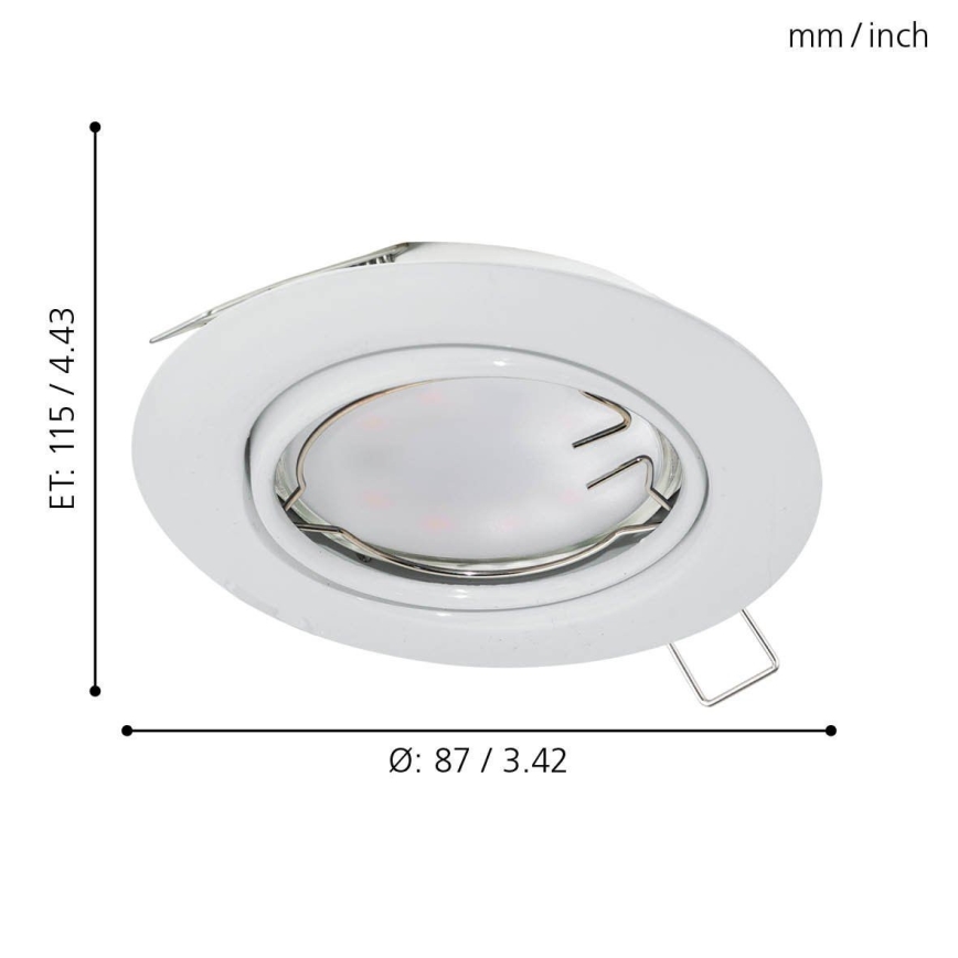 Eglo - LED indbygningsspot 1xGU10-LED/5W/230V