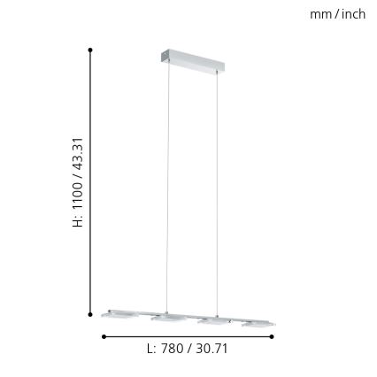 Eglo - LED pendel 4xLED/4,5W/230V