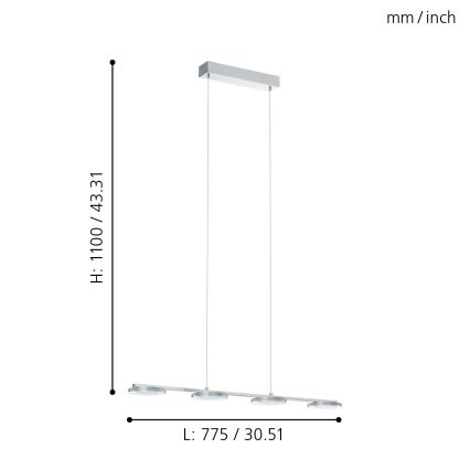 Eglo - LED pendel 4xLED/4,5W/230V