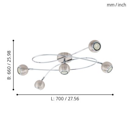 Eglo - LED spotlamper 5xGU10-LED/3W/230V