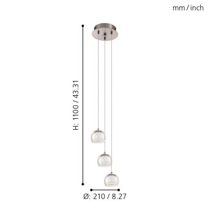 Eglo - LED pendel 3xLED/3,3W/230V