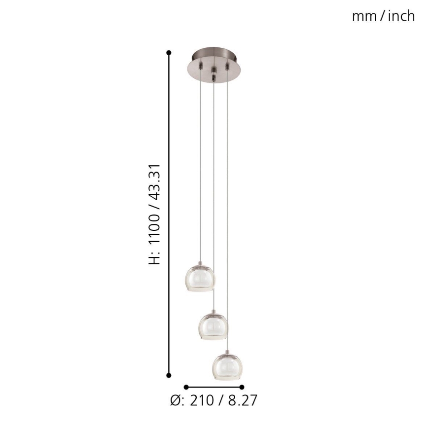 Eglo - LED pendel 3xLED/3,3W/230V