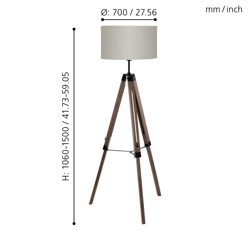 Eglo - Gulvlampe 1xE27/60W/230V