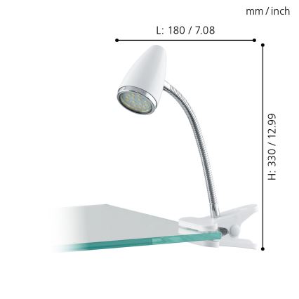 Eglo - LED lampe med klemme 1xGU10-LED/3W/230V