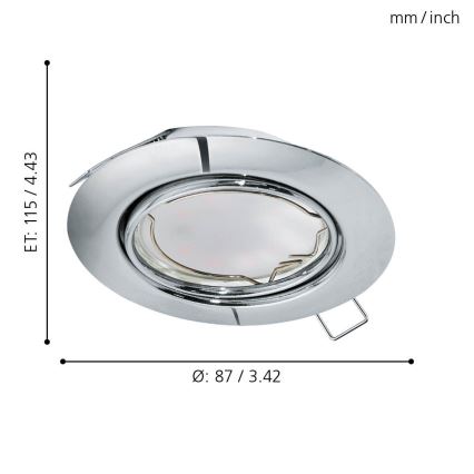 Eglo - 3x LED indbygningsspot PENETO 3xGU10-LED/5W/230V