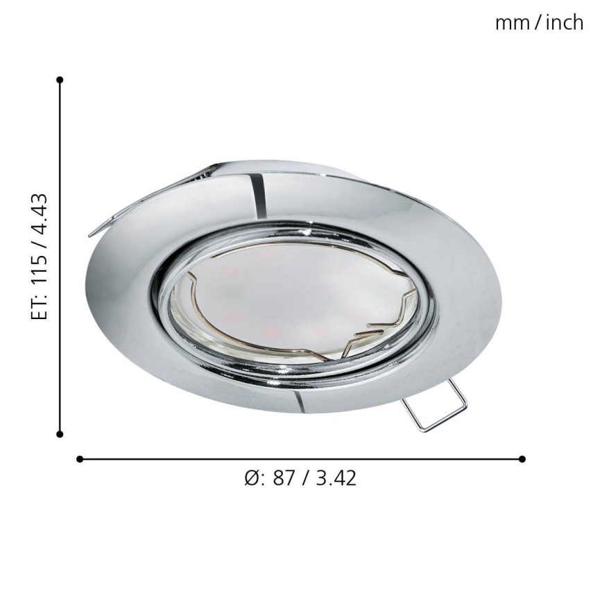 Eglo - 3x LED indbygningsspot PENETO 3xGU10-LED/5W/230V