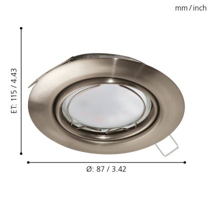 Eglo - 3x LED indbygningsspot PENETO 3xGU10-LED/5W/230V