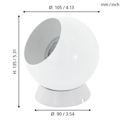 Eglo - LED bord-/væglampe 1xGU10/2,8W/230V hvid