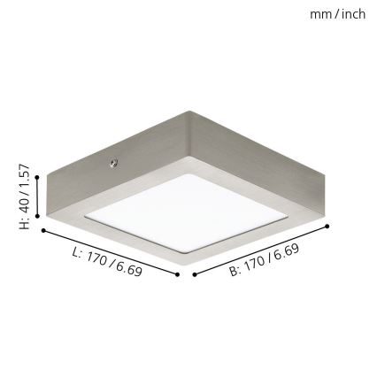 Eglo 94524 - LED loftsbelysning FUEVA 1 LED/10,9W/230V