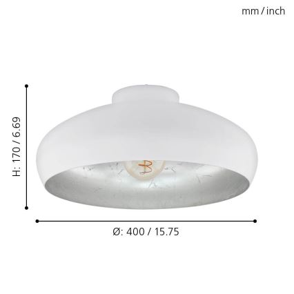 Eglo - Loftlampe 1xE27/60W/230V