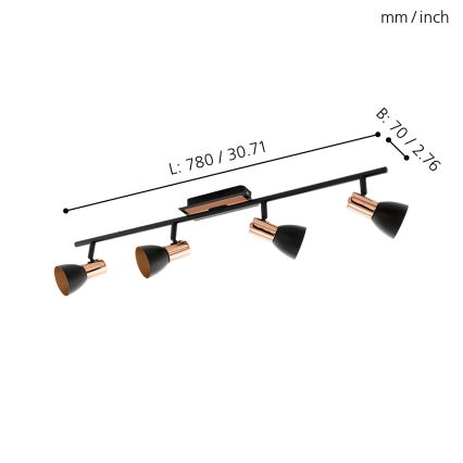 Eglo - LED spotlampe 4xGU10/3,3W/230V