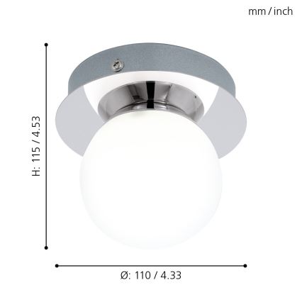 Eglo - LED badeværelseslampe 1xLED/3,3W/230V IP44
