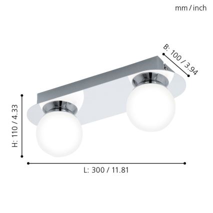 Eglo - LED badeværelseslampe 2xLED/3,3W/230V IP44