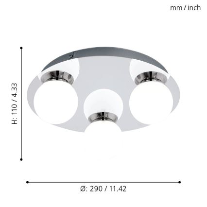 Eglo - LED badeværelseslampe 3xLED/3,3W/230V IP44