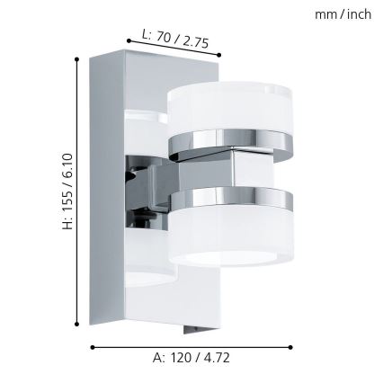 Eglo - LED væglampe til badeværelse 2xLED/4,5W/230V IP44