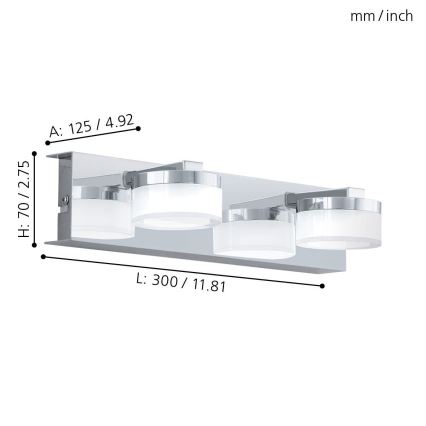 Eglo - LED væglampe til badeværelse 2xLED/4,5W/230V IP44