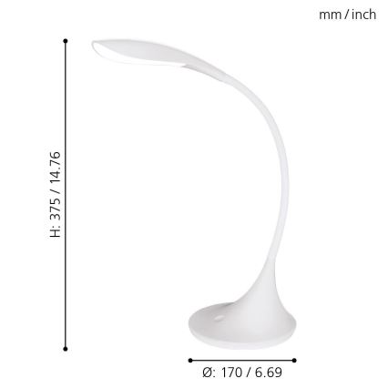 Eglo - LED bordlampe dæmpbar DAMBERA 1xLED/4,5W/230V hvid