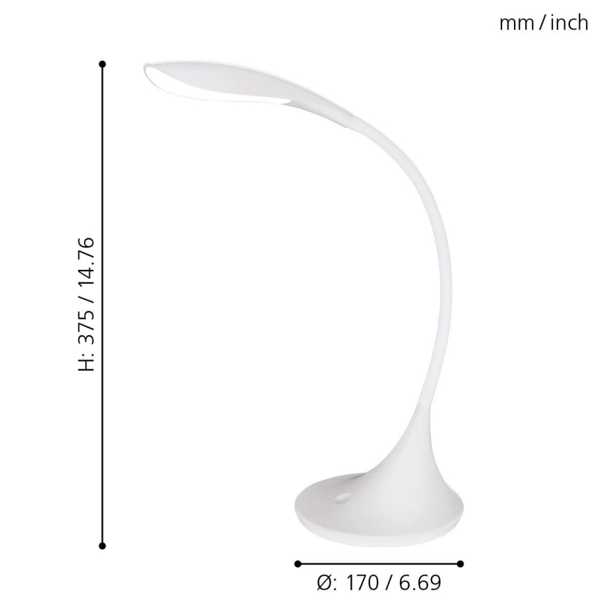 Eglo - LED bordlampe dæmpbar DAMBERA 1xLED/4,5W/230V hvid