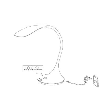 Eglo - LED bordlampe dæmpbar DAMBERA 1xLED/4,5W/230V hvid