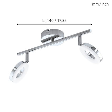 Eglo 94757 - LED badeværelseslampe GONARO 2xLED/3,8W/230V IP44
