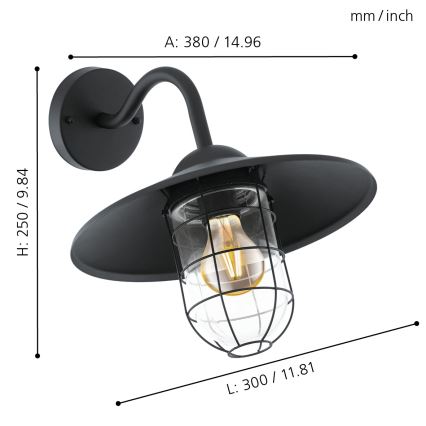 Eglo - Udendørs lys 1xE27/60W/230V IP44