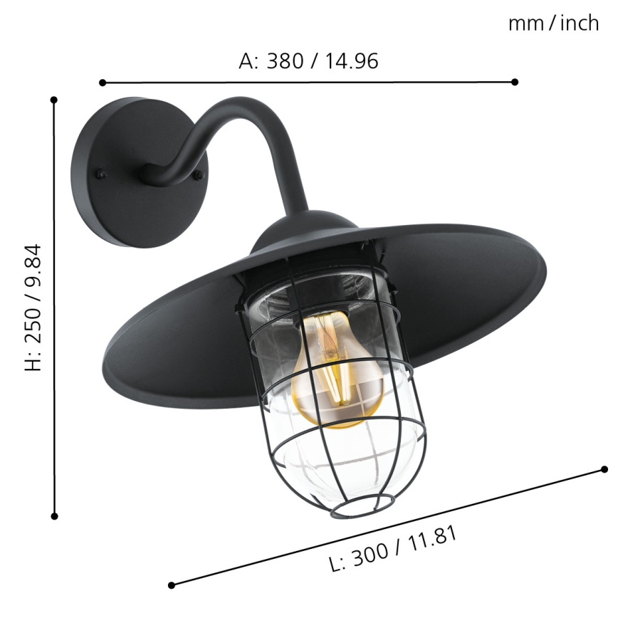 Eglo - Udendørs lys 1xE27/60W/230V IP44