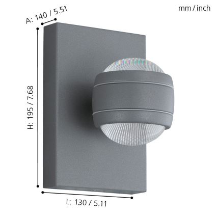 Eglo - Udendørs LED lampe 2xLED/3,7W/230V IP44