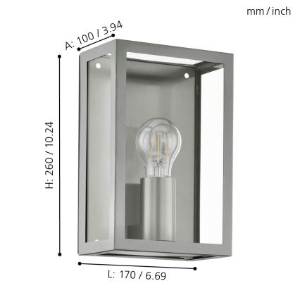 Eglo - Udendørs lysxE27/60W/230V IP44