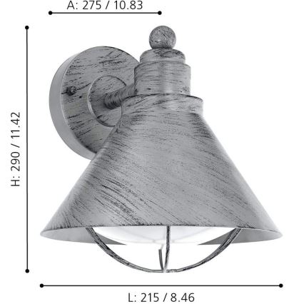 Eglo 94859 - Udendørslampe BARROSELA 1xE27/40W/230V IP44