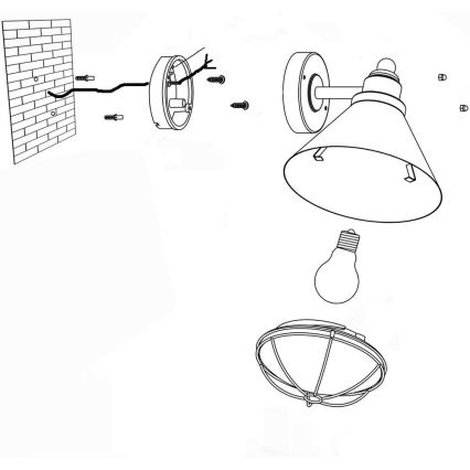 Eglo 94859 - Udendørslampe BARROSELA 1xE27/40W/230V IP44