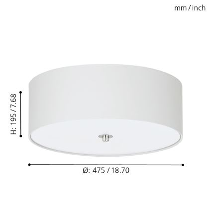 Eglo - Loftlampe 3xE27/25W/230V