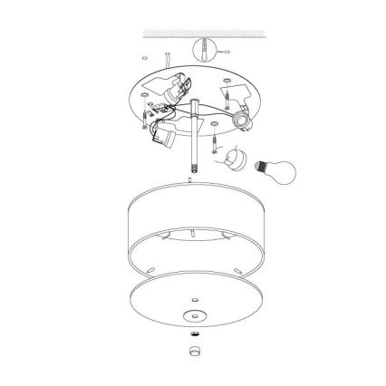 Eglo - Loftlampe 3xE27/60W/230V