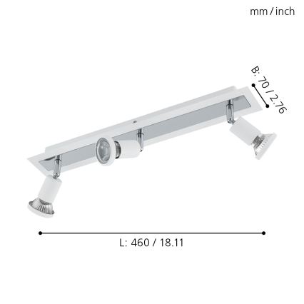 Eglo 94961 - LED spotlamper SARRIA 3xGU10-LED/5W/230V