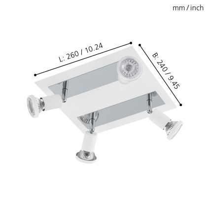 Eglo 94962 - LED spotlamper SARRIA 4xGU10-LED/5W/230V