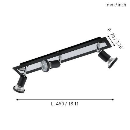 Eglo 94965 - LED spotlamper SARRIA 3xGU10-LED/5W/230V