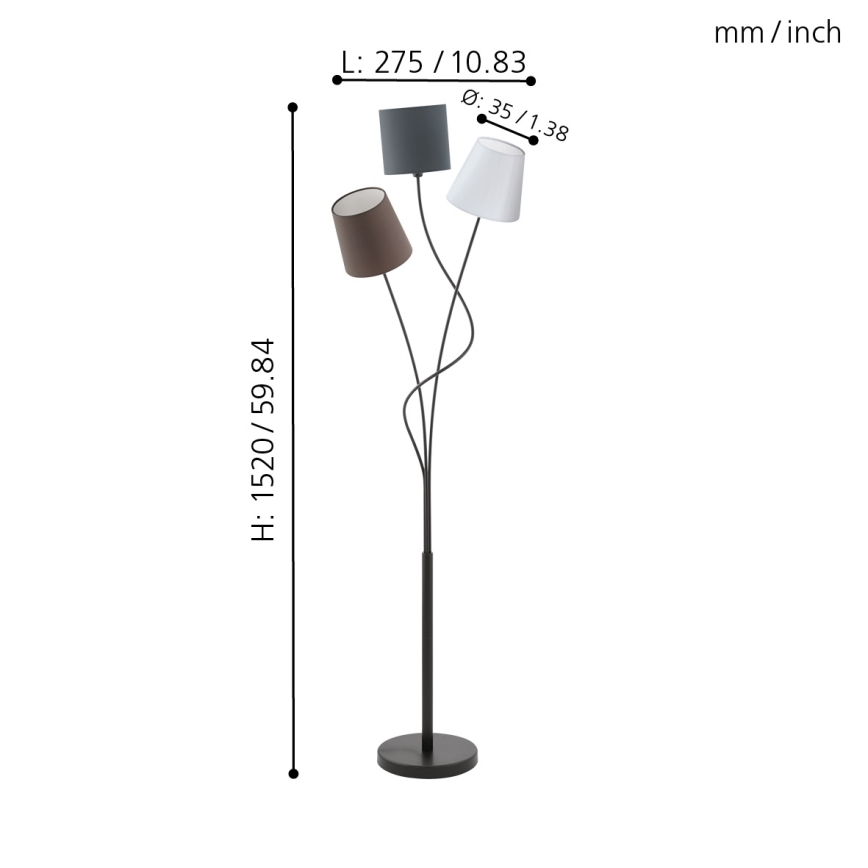 Eglo - Gulvlampe  3xE14/40W/230V