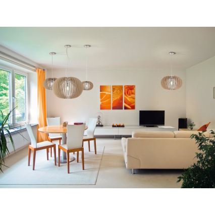 Eglo 95042 - Pendel på wire STELLATO 1xE27/60W/230V Ø 70 cm beige