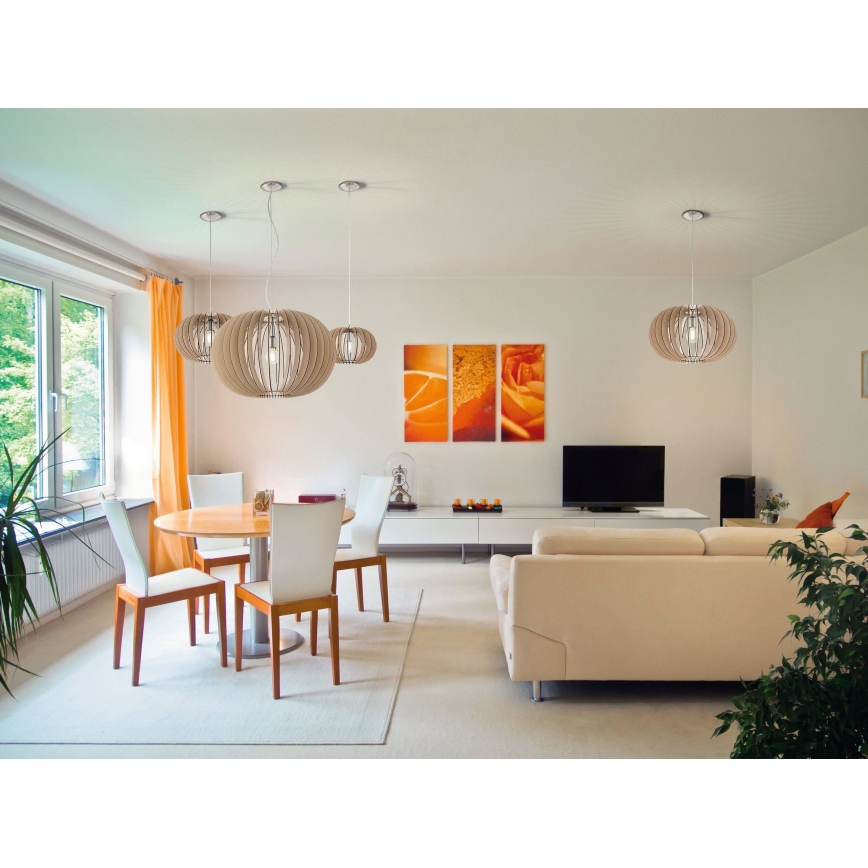 Eglo 95042 - Pendel på wire STELLATO 1xE27/60W/230V Ø 70 cm beige