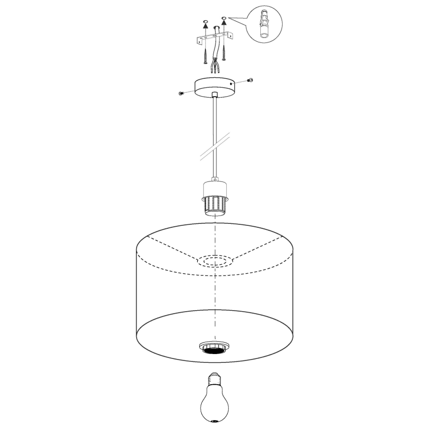 Eglo 95044 - Loftlampe PASTERI 1xE27/60W/230V