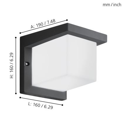 Eglo - Udendørs væglys LED/10W/230V IP54