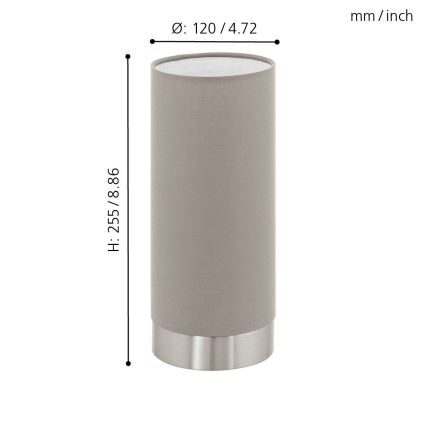 Eglo - Bordlampe dæmpbar 1xE27/40W/230V taupe
