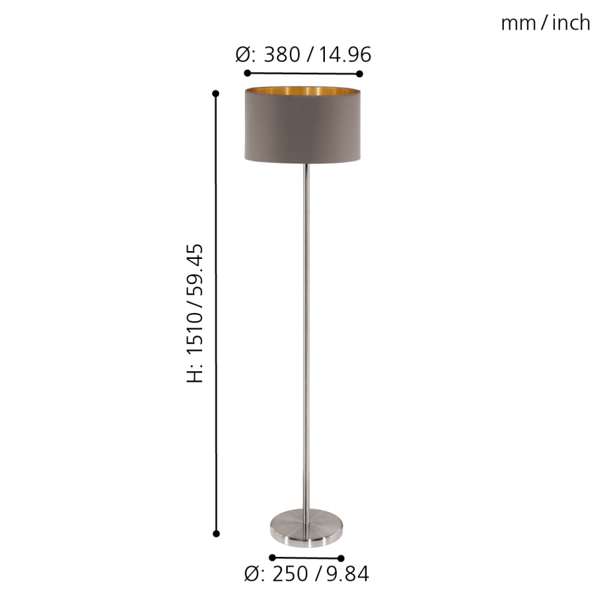 Eglo - Gulvlampe 1xE27/60W/230V