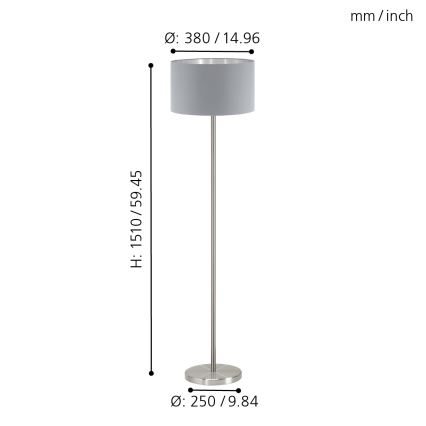 Eglo - Gulvlampe 1xE27/60W/230V