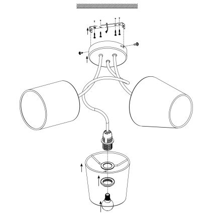 Eglo - Lofts lys 3xE14/40W/230V