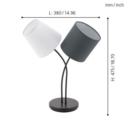 Eglo - Bordlampe 2xE14/40W/230V