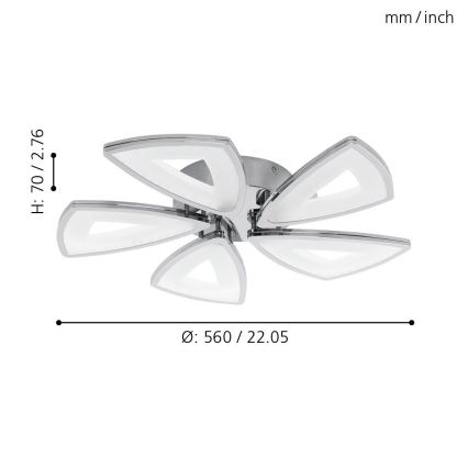 Eglo - LED loftsbelysning 5xLED/6W/230V